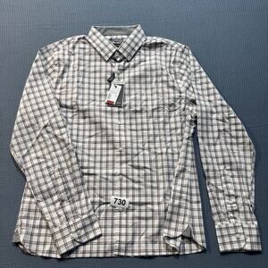 Van Heusen Men's Regular Fit Button Down Collar Dress Shirt Sz L Brand New